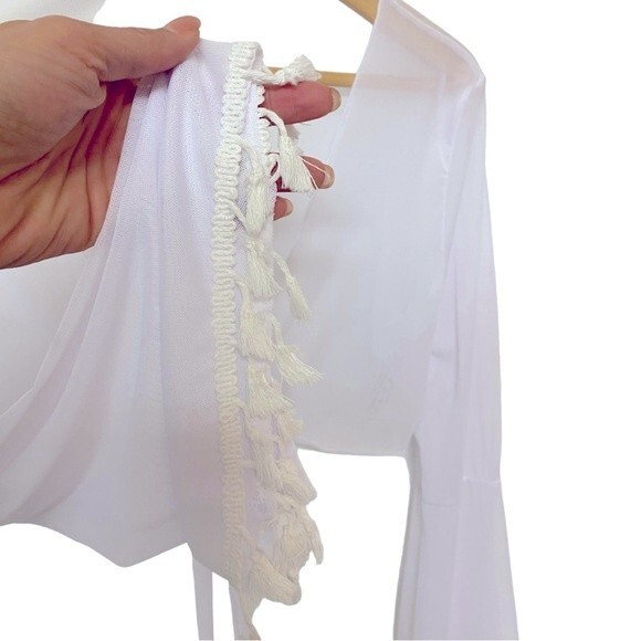 Unbranded Sheer Boa Tie Top - Picture 3 of 5